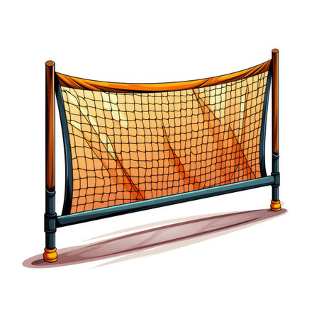 Soccer goal with net isolated on white background. Vector illustration.の素材