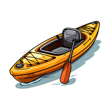 Cartoon kayak icon. Vector illustration of a cartoon kayak.の素材