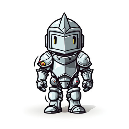 Cartoon knight isolated on white background.の素材