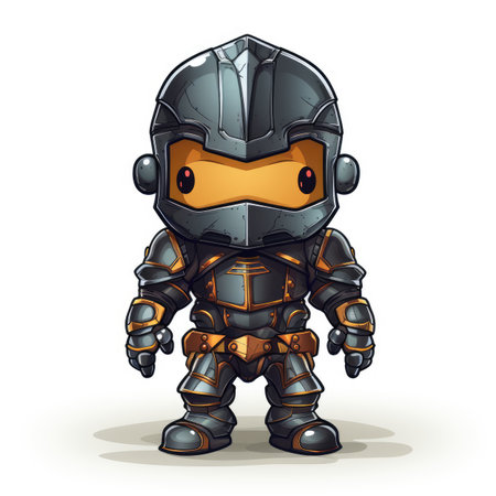 Cute cartoon robot isolated on a white background. Vector illustration.の素材