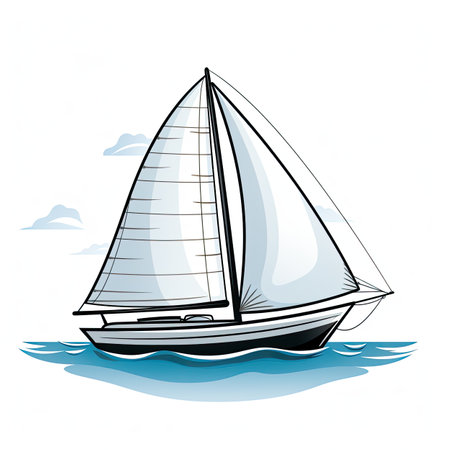 Sailing boat on the sea.の素材