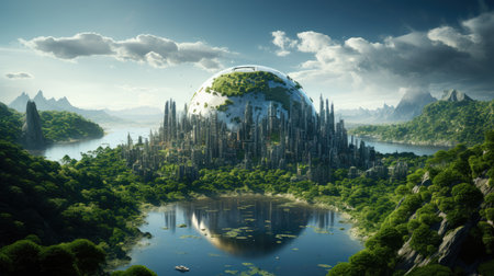 Fantastic fantasy landscape.の素材