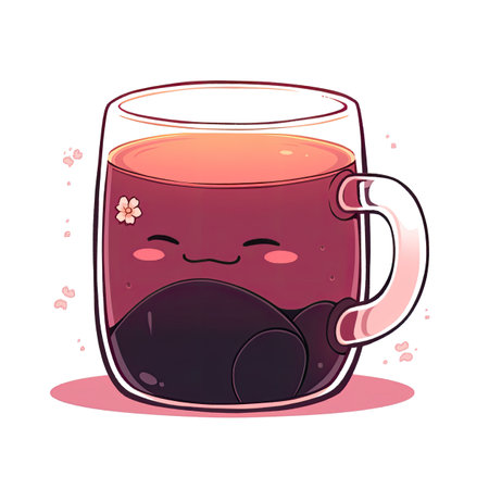 Cute kawaii cup of tea.の素材