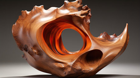 Wooden carving in the form of a spiral.の素材