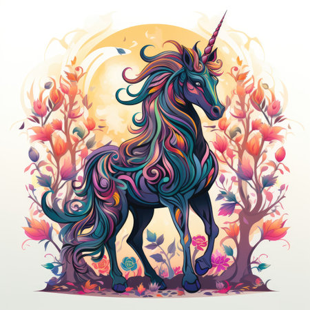Unicorn in the forest.の素材