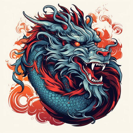Dragon head vector illustration.の素材