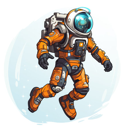 Astronaut in space suit. Vector illustration of astronaut in space suit.の素材