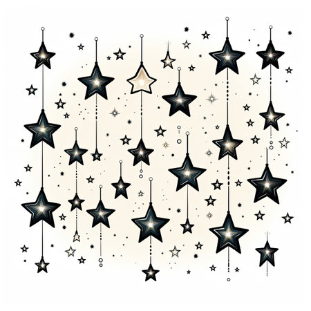 Vector illustration of stars on a white backgroundの素材