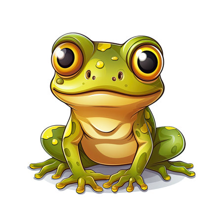 Cute frog isolated on white background.の素材