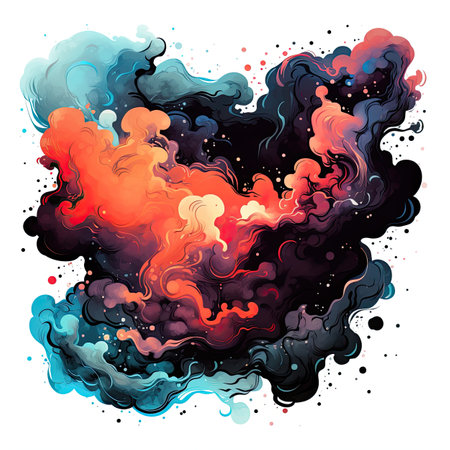 Colorful abstract vector background. Ink swirling in water. Colored smoke.の素材