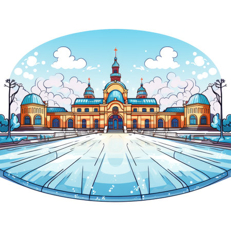 Budapest, Hungary. City center. Vector cartoon illustration.の素材