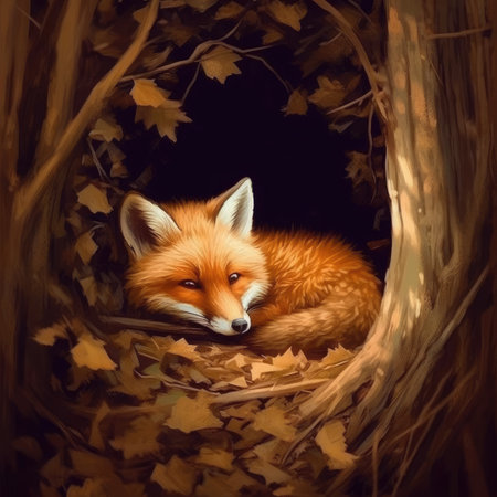 Red fox in the forest.の素材