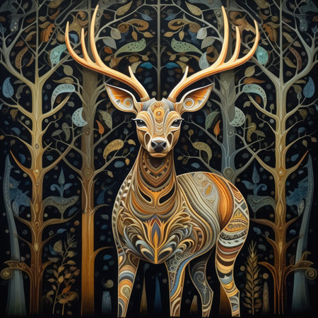 Beautiful deer in the forest.の素材