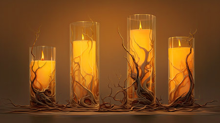 Candles with roots.の素材