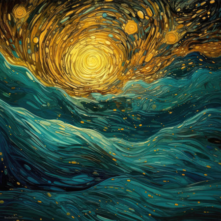 Abstract background of sea waves and sunbeams.の素材