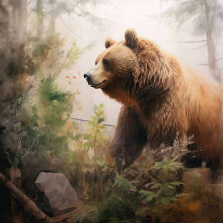 Brown bear in the forest.の素材