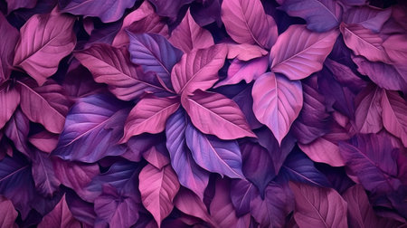 Purple leaves background. Colorful leaves background. Nature background.の素材