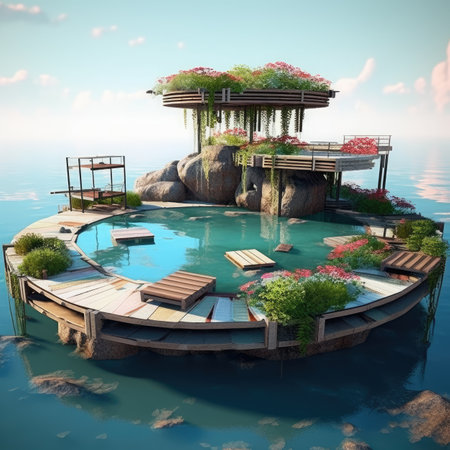 Tropical island in the seaの素材