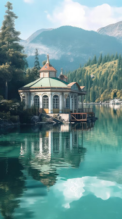Pavilion on the lakeの素材