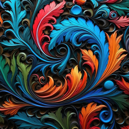 Abstract fractal with various geometrical shapes and elementsの素材