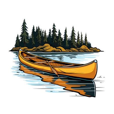 kayak on the lakeの素材