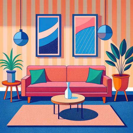 Living room interior with sofa and coffee tableの素材