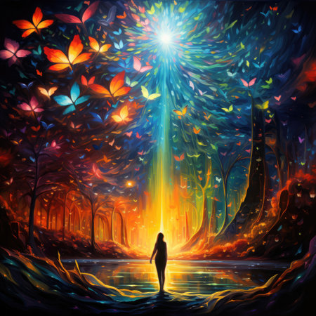 Beautiful girl on a background of magicの素材