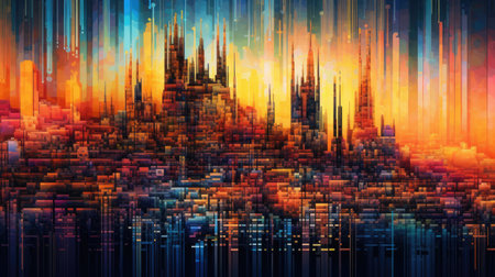 Futuristic city backgroundの素材