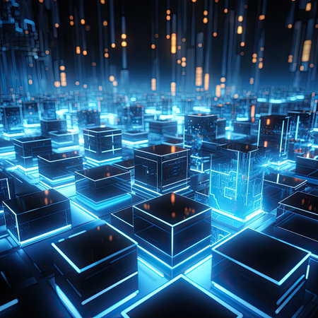 abstract technology digital background. Computer generated image.の素材