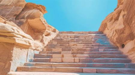 Stairs leading to the skylineの素材