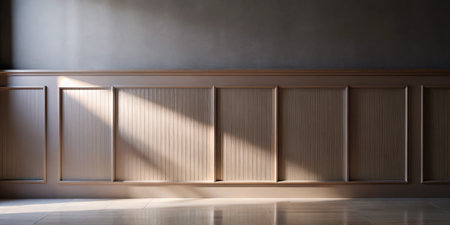 Empty room with wooden wall and floorの素材