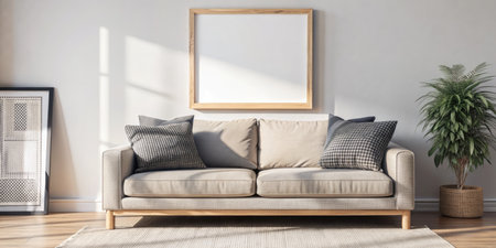 interior with grey sofaの素材