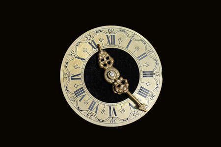 Old antique clock with roman numerals