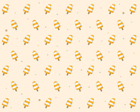 Triangular ice pop with white and orange colors background