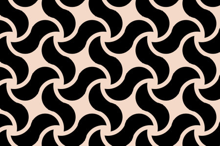 Seamless pattern with black and white waves.