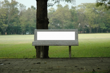 Bench Billboard in Parkの写真素材