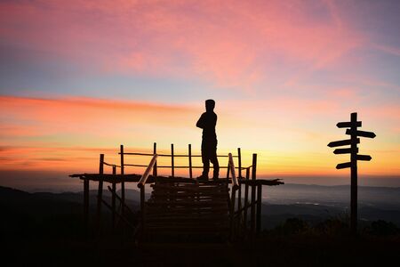 Sunset in the mountains northern Thailand.