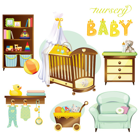 Nursery baby setのイラスト素材