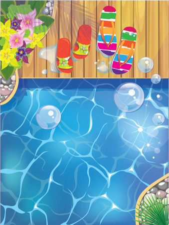 pool slippersのイラスト素材