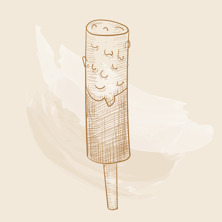 Chocolate dessert in hand-drawn style.のイラスト素材