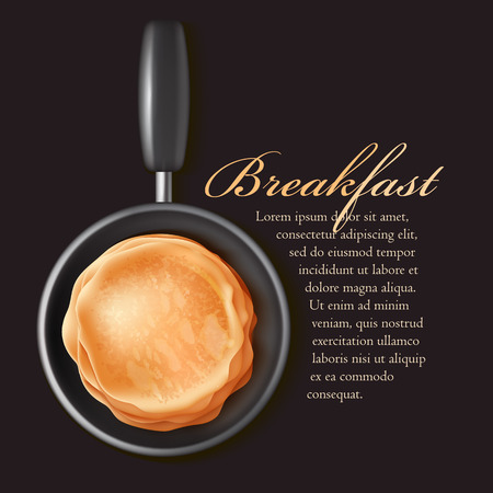 Hot pancakes on blackのイラスト素材