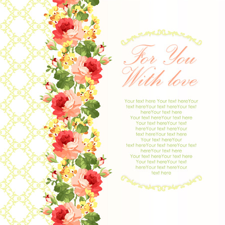 Card with floral patternのイラスト素材