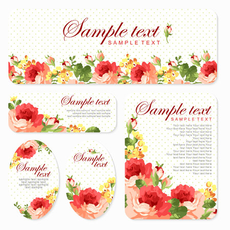 Vector card with Beautiful rosesのイラスト素材