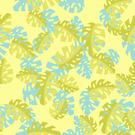 Hawaiian seamless pattern with Monstera leavesのイラスト素材