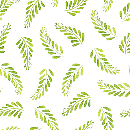 Seamless Patterns with  watercolor leavesのイラスト素材