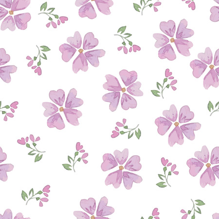 Seamless Patterns with  watercolor flowersのイラスト素材