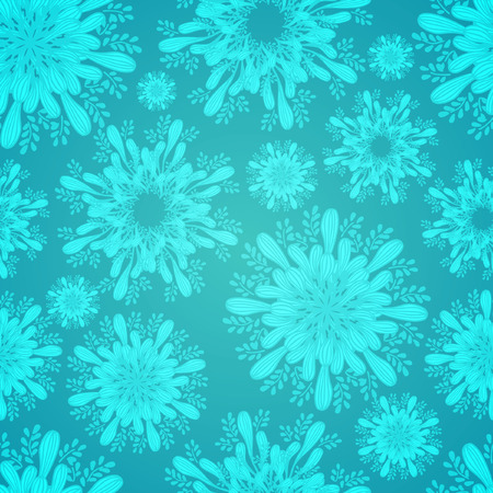 Drawing winter Seamless Patterns with snowflakesのイラスト素材