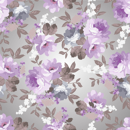 Beautiful Vintage floral pattern with rosesのイラスト素材