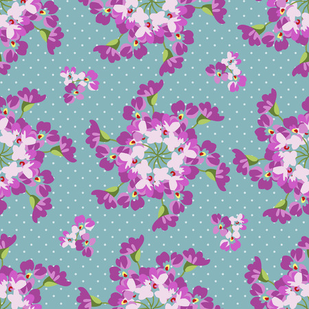 Seamless floral patter with floral circlesのイラスト素材