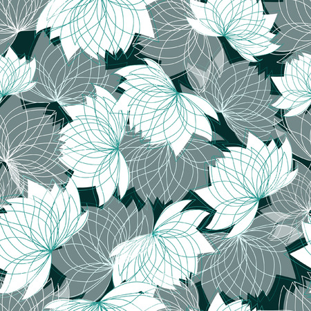 Seamless floral pattern with lotusのイラスト素材